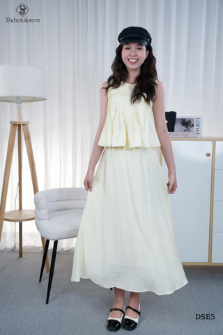 Set đũi xếp li, chân váy xòe