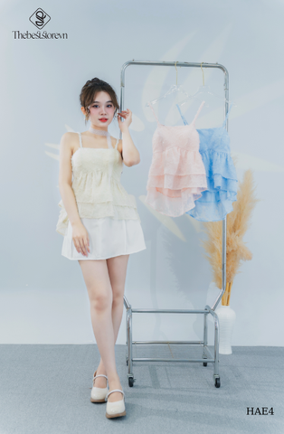 Áo 2 dây lông vũ thắt nơ sau