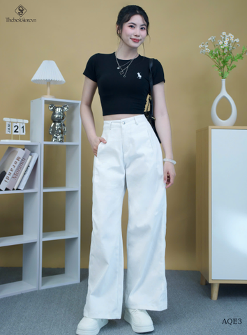 Quần kaki ống rộng