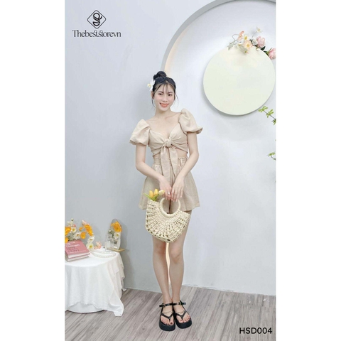 Set áo crop buộc dây short HSD004 gợi cảm, quyến rũ