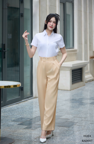 Quần suông 2 nút đai vuông