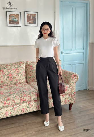 Quần tây baggy nút xéo