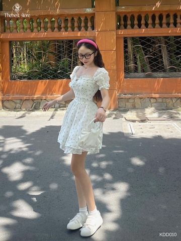 Đầm xòe dây hoa KDD010