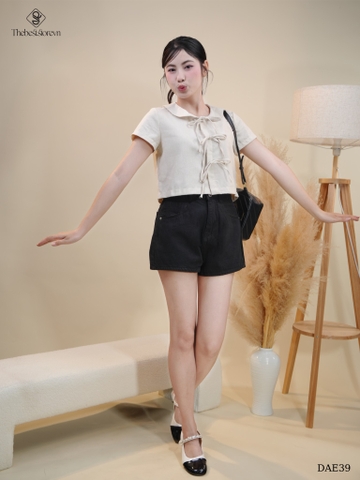 Áo linen cổ sen 3 nơ