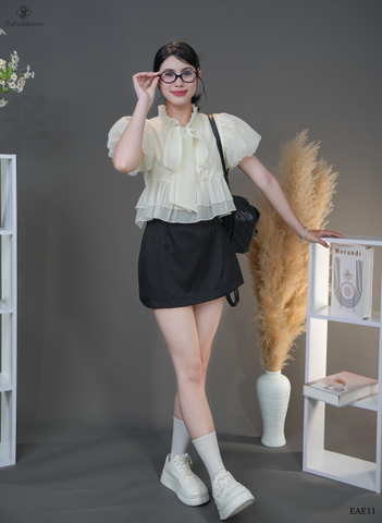 Áo tơ BBD cổ nơ