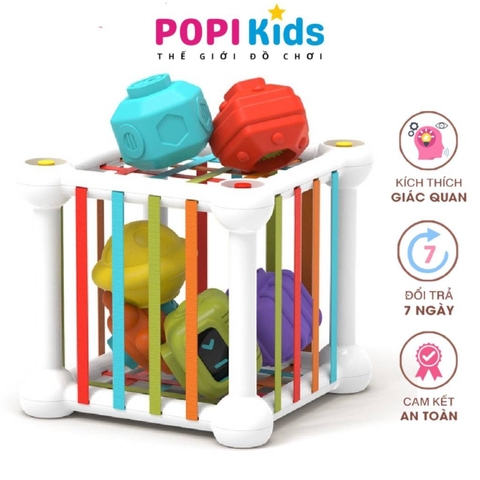 Đồ Chơi Hộp Thả Hình Khối Cho Bé 1 2 3 Tuổi – Rèn Luyện Trí Thông Minh, Giáo Dục Montessori Cao Cấp -POPIKIDS