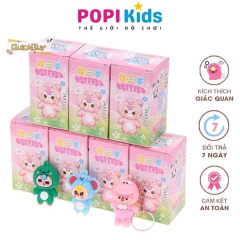 Khay 24 Hộp Móc Khóa Baby Three – Bé Ba Nhiều Hình Loại To, Phụ Kiện Móc Khóa Đa Dạng -POPIKIDS