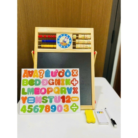 Bảng EDU Học Ghép Số Và Chữ 2 Mặt Cho Bé, Tặng Kèm Bộ Chữ Số Bằng Nam Châm Giúp Bé Học Vừa Chơi Vừa Học- POPIKIDS