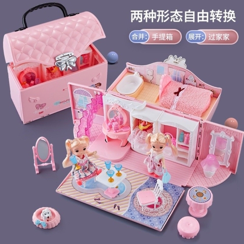 Túi Đồ Chơi Nhà Búp Bê Cho Bé Gái - Mô Hình Thị Trấn Lâu Đài Công Chúa Villa Dễ Thương Và Sáng Tạo -POPIKIDS