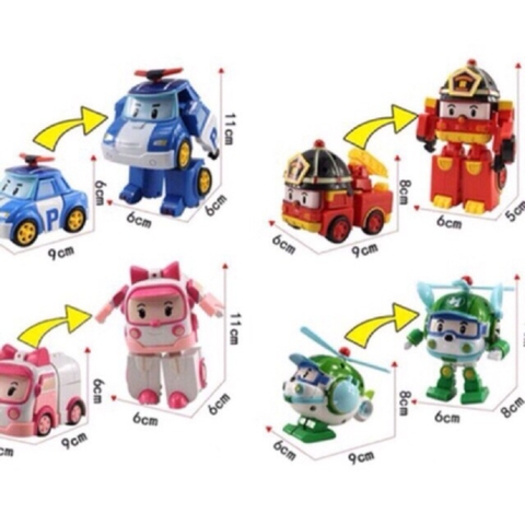 Hộp 6 Thành Viên Biệt Đội Robocar Poli Biến Hình Thành Máy Bay Và Robot Cho Bé Thỏa Sức Vui Chơi -POPIKIDS