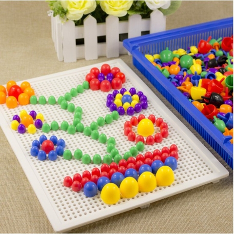 Đồ Chơi Xếp Hình Đinh Nấm Sáng Tạo 296 Chi Tiết – Bộ Ghép Hạt Nhựa Nhiều Màu Giúp Bé Phát Triển Tư Duy -POPIKIDS