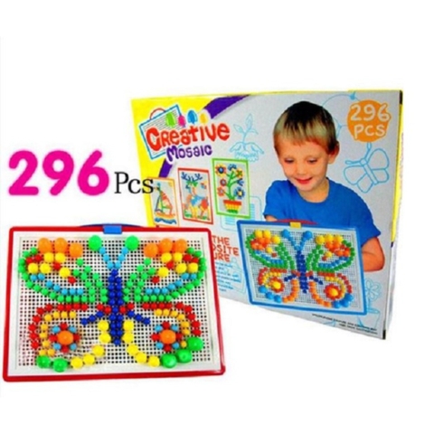 Đồ Chơi Xếp Hình Đinh Nấm Sáng Tạo 296 Chi Tiết – Bộ Ghép Hạt Nhựa Nhiều Màu Giúp Bé Phát Triển Tư Duy -POPIKIDS