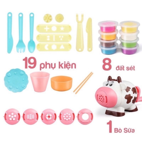Đất Nặn An Toàn Cho Bé Tạo Hình Theo Khuôn Siêu Ngộ Nghĩnh – Đồ Chơi Đất Nặn Bò Sữa Cho Bé Vui Chơi Khám Phá- POPIKIDS