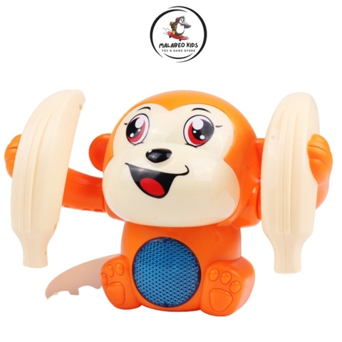 Đồ Chơi Con Khỉ Nhào Lộn Giải Trí Cho Trẻ Em – Khỉ Con Xoay 360 Độ Có Nhạc Và Đèn Đáng Yêu -POPIKIDS