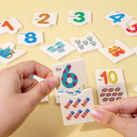 Thẻ Học Đếm Số Thông Minh Bằng Gỗ Cho Bé Giúp Phát Triển Tư Duy Và Kỹ Năng Cơ Bản -POPIKIDS