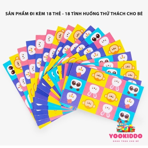 Bộ Trò Chơi Toán Học Tư Duy Logic 4 Màu Theo Thẻ Bằng Gỗ Cho Bé - Bộ Trò Chơi Montessori Four Color Game -POPIKIDS