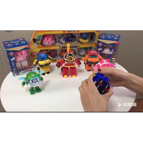 Hộp 6 Thành Viên Biệt Đội Robocar Poli Biến Hình Thành Máy Bay Và Robot Cho Bé Thỏa Sức Vui Chơi -POPIKIDS