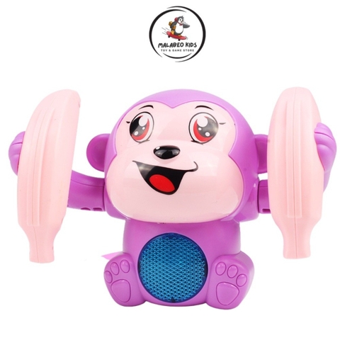 Đồ Chơi Con Khỉ Nhào Lộn Giải Trí Cho Trẻ Em – Khỉ Con Xoay 360 Độ Có Nhạc Và Đèn Đáng Yêu -POPIKIDS