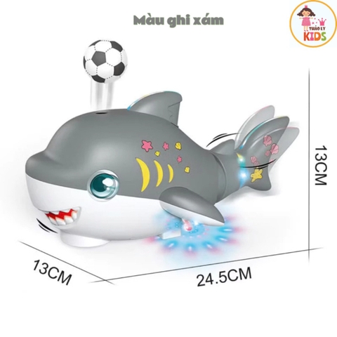 Đồ Chơi Cá Mập Thổi Bóng Có Nhạc Và Đèn LED Vui Nhộn Cho Bé, Giúp Bé Nâng Cao Kỹ Năng Tập Bò- POPIKIDS