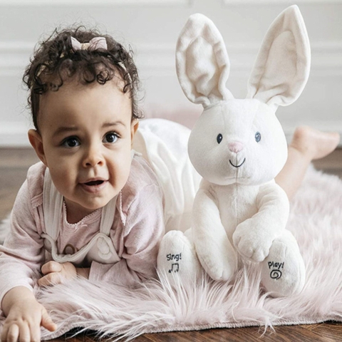 Thú Bông Ú Òa – Thỏ Trắng Ú Òa Có Nhạc, Đồ Chơi Mềm Mại Đáng Yêu Cho Bé -POPIKIDS
