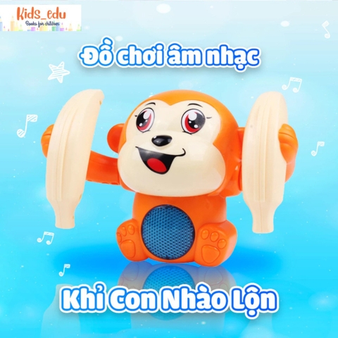 Đồ Chơi Con Khỉ Nhào Lộn Giải Trí Cho Trẻ Em – Khỉ Con Xoay 360 Độ Có Nhạc Và Đèn Đáng Yêu -POPIKIDS