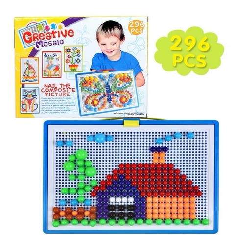 Đồ Chơi Xếp Hình Đinh Nấm Sáng Tạo 296 Chi Tiết – Bộ Ghép Hạt Nhựa Nhiều Màu Giúp Bé Phát Triển Tư Duy -POPIKIDS