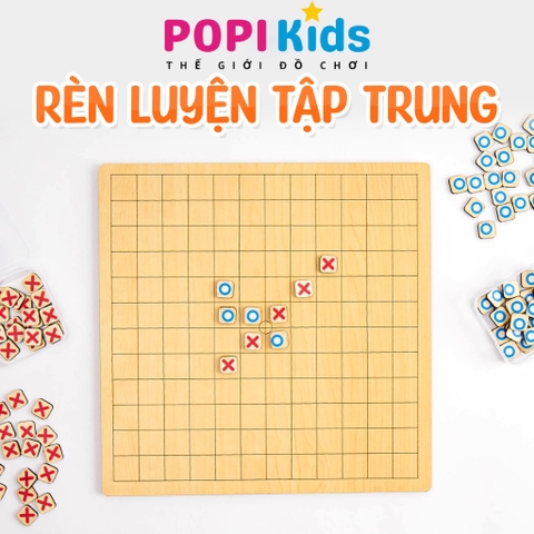 Boardgame Gỗ 2in1 Lala, Cờ Caro & Cờ Cá Ngựa | Đồ Chơi Tư Duy Logic Cho Bé, Thương Hiệu Lalala Baby