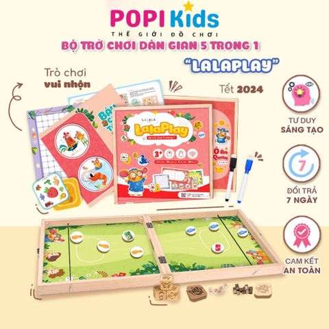 Đồ Chơi Board Game 5in1 Cho Bé – LalaPlay Nhiều Trò Dân Gian, Giúp Bé Thông Minh Hơn