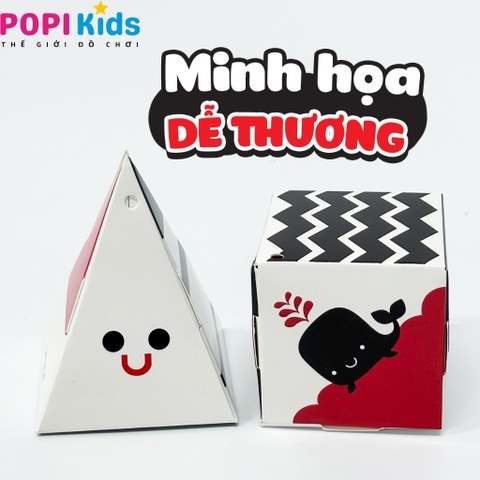 Đồ Chơi Treo Nôi Kích Thích Thị Giác 5D Lala Shapes – Treo Cũi Đen Trắng Đỏ Cho Bé Sơ Sin