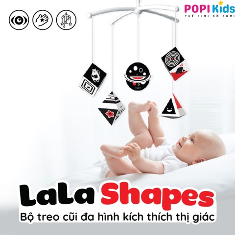 Đồ Chơi Treo Nôi Kích Thích Thị Giác 5D Lala Shapes – Treo Cũi Đen Trắng Đỏ Cho Bé Sơ Sin