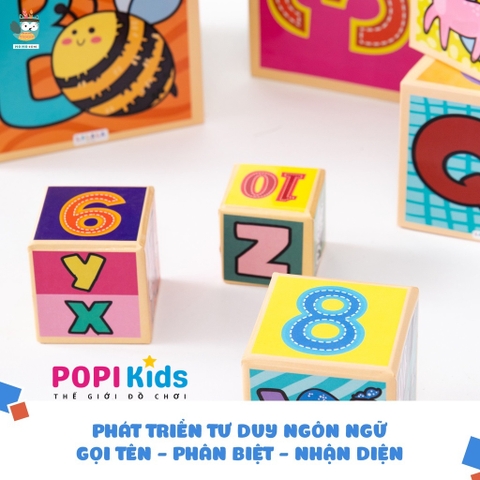 [Tháp Xếp Chồng] Đồ chơi hình khối xếp tầng cho bé 1-7 tuổi - 10 hộp phát triển tư duy | Lalala Baby