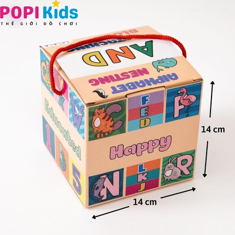 [Tháp Xếp Chồng] Đồ chơi hình khối xếp tầng cho bé 1-7 tuổi - 10 hộp phát triển tư duy | Lalala Baby