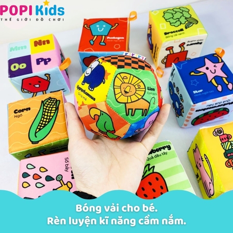 [TẶNG BÓNG VẢI] Bộ 8 Khối Xúc Xắc Vải Lalala Baby – Đồ Chơi Vừa Học Vừa Chơi Cho Bé | TRAVEL BLOCK Vui Nhộn, An Toàn