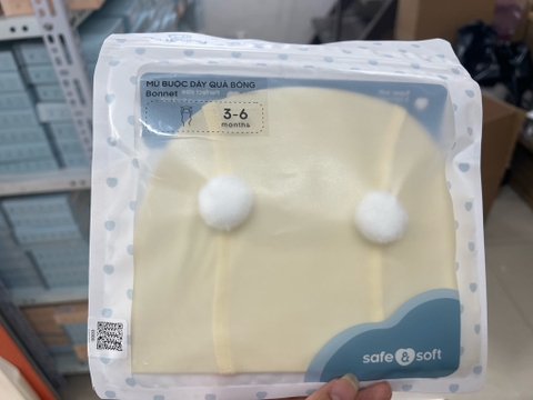 (0M-6M) BU - Mũ Buộc dây Quả bông Bonnet Muda - ABC1943QB
