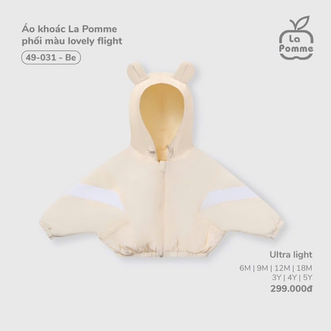 (6M-4Y) LP - Áo khoác La Pomme phối màu lovely flight - Be