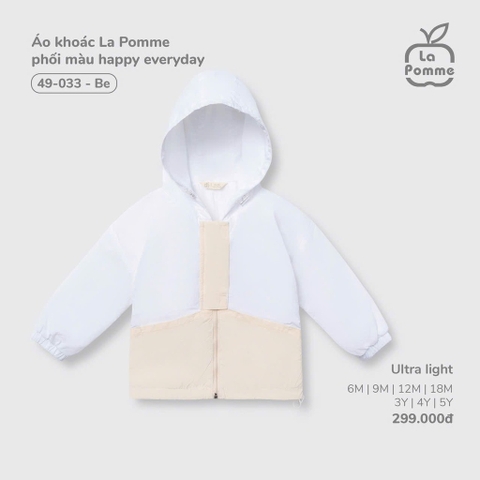 (6M-4Y) LP - Áo khoác La Pomme phối màu happy everyday - Be