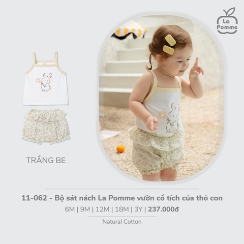 (6M-2Y) LP G20 - Bộ sát nách La Pomme vườn cổ tích của thỏ con - Trắng Be