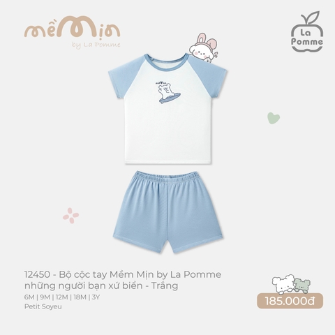 (6M-2Y) LP - Bộ cộc tay Mềm Mịn by La Pomme những người bạn xứ biển - Trắng