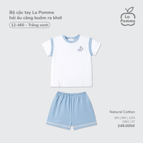 (6M-2Y) LP G20 - Bộ cộc tay La Pomme hải âu căng buồm ra khơi - Trắng Xanh