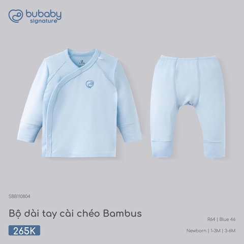 (NB-3M) BU - Bộ dài tay cài chéo Bambus - SBB110804