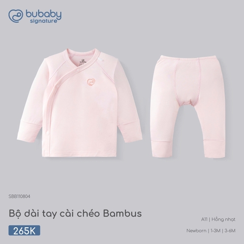 (NB-3M) BU - Bộ dài tay cài chéo Bambus - SBB110804