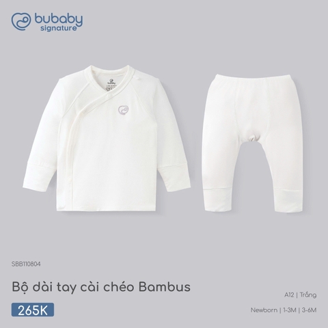 (NB-3M) BU - Bộ dài tay cài chéo Bambus - SBB110804