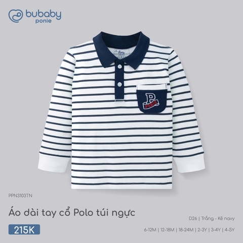 (6M-4Y) BU - Áo dài tay cổ Polo Túi ngực - PPN3103TN