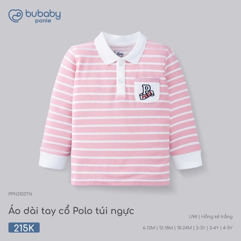(6M-4Y) BU - Áo dài tay cổ Polo Túi ngực Bu Bu - PPN3103TN