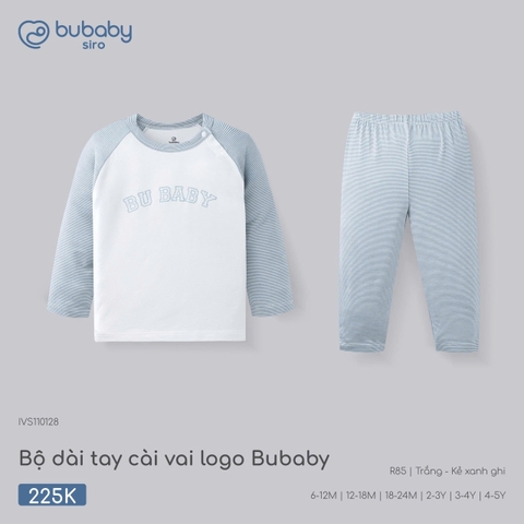 (6M-4Y) BU - Bộ dài tay cài vai logo Bubaby - IVS110128