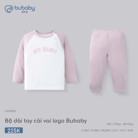 (6M-4Y) BU - Bộ dài tay cài vai logo Bubaby - IVS110128