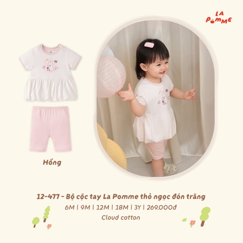 (6M-2Y) LP - Bộ cộc tay La Pomme thỏ ngọc đón trăng - Hồng