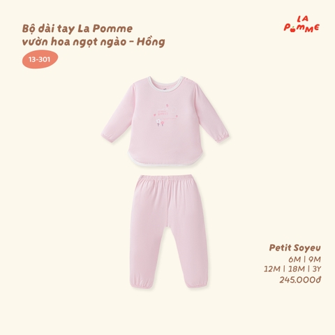 (6M-2Y) LP - Bộ dài tay La Pomme vườn hoa ngọt ngào - Hồng
