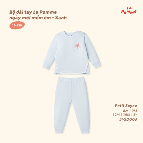 (6M-2Y) LP - Bộ dài tay La Pomme ngày mới mềm êm - Xanh