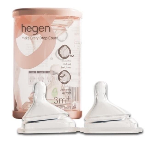 HEGEN - Bộ 2 núm ti Hegen size M dành cho bé trên 3-6 tháng tuổi (Sét 2 Ty) -